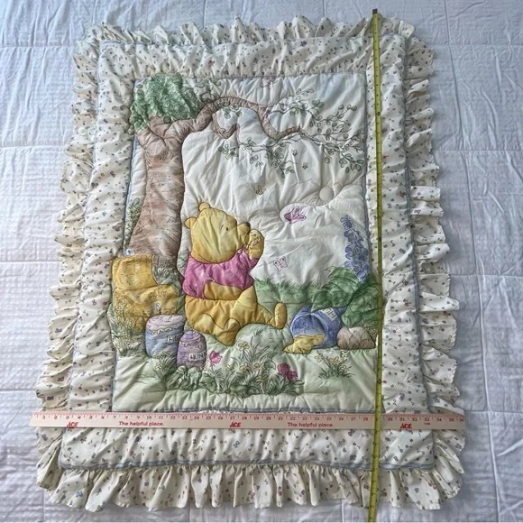 Vintage Disney Classic Honey Pot Winnie The Pooh Quilt Comforter Crib Toddler - Picture 13 of 14